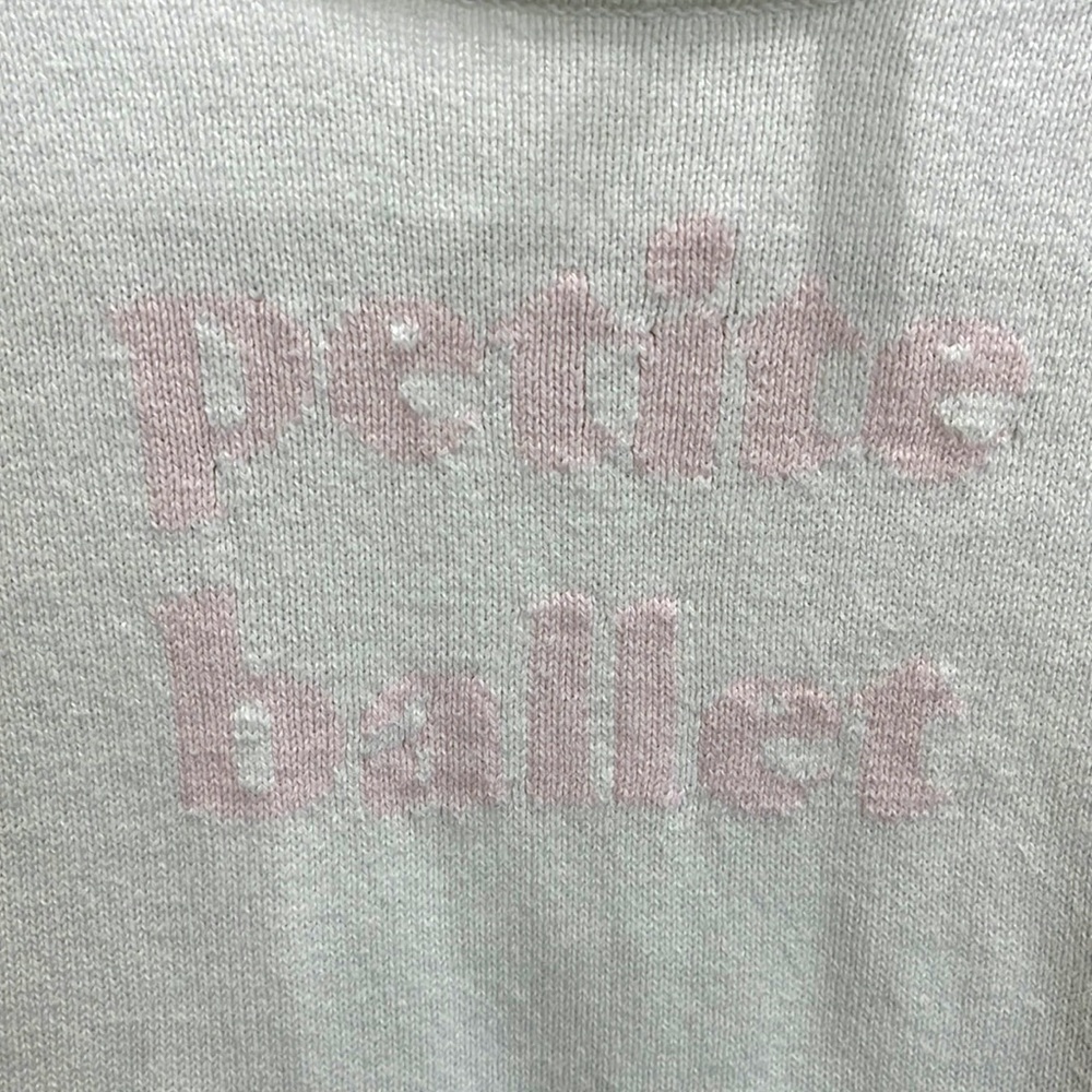 Janie and Jack “Petite Ballet” sweater is both warm and delicate w/ pink ribbon - Picture 2 of 4